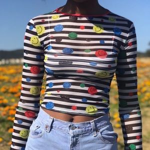 Authentic Unif smiley mesh shirt